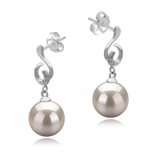 8-9mm AAAA Quality Freshwater Cultured Pearl Earring Pair in Priscilla White