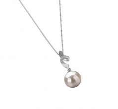 9-10mm AAAA Quality Freshwater Cultured Pearl Pendant in Winola White