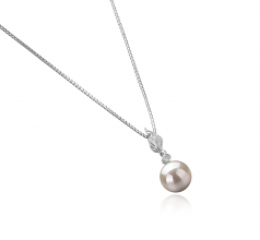 8-9mm AAAA Quality Freshwater Cultured Pearl Pendant in Miriah White