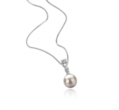 8-9mm AAAA Quality Freshwater Cultured Pearl Pendant in Kendra White