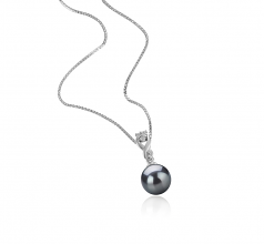8-9mm AAAA Quality Freshwater Cultured Pearl Pendant in Kendra Black