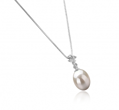 9-10mm AAA Quality Freshwater Cultured Pearl Pendant in Alaska White