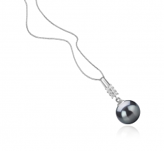 9-10mm AAA Quality Tahitian Cultured Pearl Pendant in Thelma Black