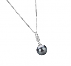 9-10mm AAA Quality Tahitian Cultured Pearl Pendant in Thelma Black
