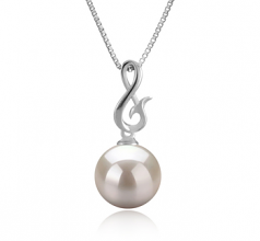 9-10mm AAAA Quality Freshwater Cultured Pearl Pendant in Valena White