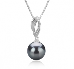 9-10mm AAA Quality Tahitian Cultured Pearl Pendant in Shamara Black