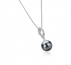 9-10mm AAA Quality Tahitian Cultured Pearl Pendant in Shamara Black