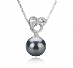 9-10mm AAA Quality Tahitian Cultured Pearl Pendant in Adelina Black