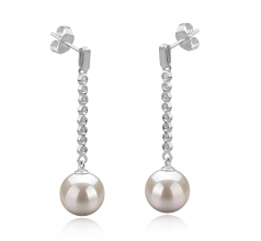 10-11mm AAAA Quality Freshwater Cultured Pearl Earring Pair in Porsha White