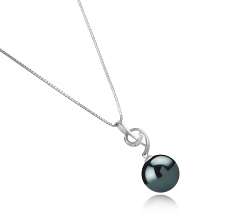11-12mm AAA Quality Tahitian Cultured Pearl Pendant in Sofie Black