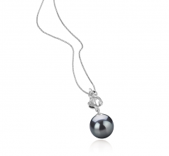 10-11mm AAA Quality Tahitian Cultured Pearl Pendant in Niamh Black
