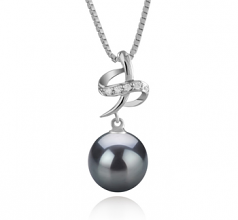 10-11mm AAA Quality Tahitian Cultured Pearl Pendant in Bridget Black