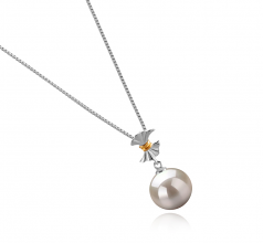 9-10mm AAAA Quality Freshwater Cultured Pearl Pendant in Belva White