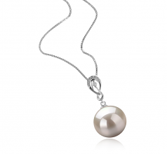 10-11mm AAAA Quality Freshwater Cultured Pearl Pendant in Lena White