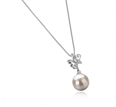 9-10mm AAAA Quality Freshwater Cultured Pearl Pendant in Braith White