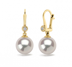 7.5-8mm AAA Quality Japanese Akoya Cultured Pearl Earring Pair in Illuminate White
