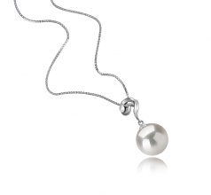 11-12mm AAAA Quality Freshwater - Edison Cultured Pearl Pendant in Lorna White