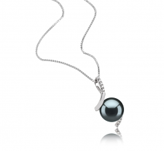 9-10mm AAA Quality Tahitian Cultured Pearl Pendant in Mathilde Black