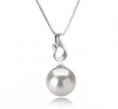 11-12mm AAAA Quality Freshwater - Edison Cultured Pearl Pendant in Elin White