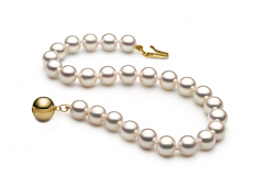 6.5-7mm Hanadama - AAAA Quality Japanese Akoya Cultured Pearl Bracelet in Hanadama 7.5-inch White