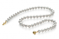 6.5-7mm Hanadama - AAAA Quality Japanese Akoya Cultured Pearl Necklace in Hanadama 23-inch White