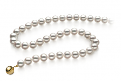 7-7.5mm Hanadama - AAAA Quality Japanese Akoya Cultured Pearl Necklace in Hanadama 16-inch White