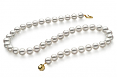 9-9.5mm Hanadama - AAAA Quality Japanese Akoya Cultured Pearl Necklace in Hanadama 16-inch White