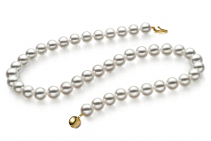 9-9.5mm Hanadama - AAAA Quality Japanese Akoya Cultured Pearl Necklace in Hanadama 23-inch White
