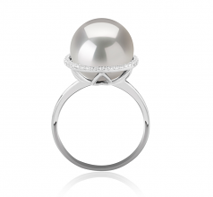 12-13mm AA+ Quality Freshwater - Edison Cultured Pearl Ring in Yanaka White
