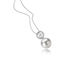 12-13mm AA+ Quality Freshwater - Edison Cultured Pearl Pendant in Klara White