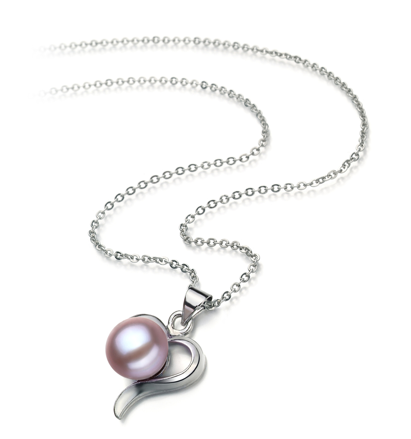 8-9mm Genuine Lavender Purple Cultured Pearl Necklace – Round, Natural, 18-36in Adjustable, Handmade
