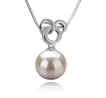 9-10mm AAAA Quality Freshwater Cultured Pearl Pendant in Adelina White 9-10mm AAAA Quality Freshwater Cultured Pearl Pendant in Adelina White