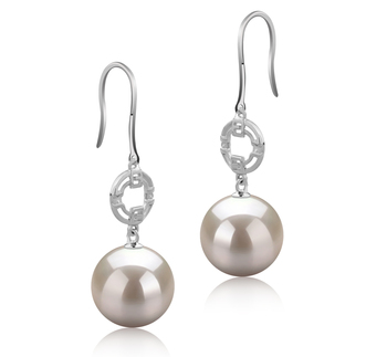 10-11mm AAAA Quality Freshwater Cultured Pearl Earring Pair in Adelle White 10-11mm AAAA Quality Freshwater Cultured Pearl Earring Pair in Adelle White