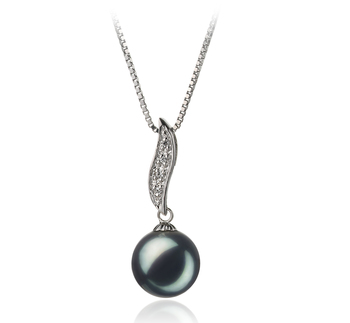 9-10mm AA Quality Freshwater Cultured Pearl Pendant in Alicia Black 9-10mm AA Quality Freshwater Cultured Pearl Pendant in Alicia Black