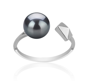 7-8mm AAAA Quality Freshwater Cultured Pearl Ring in Alma Black 7-8mm AAAA Quality Freshwater Cultured Pearl Ring in Alma Black