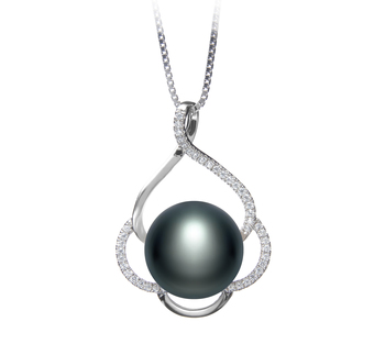 12-13mm AA Quality Freshwater Cultured Pearl Pendant in Alyssa Black 12-13mm AA Quality Freshwater Cultured Pearl Pendant in Alyssa Black