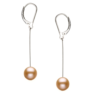 8-9mm AA Quality Freshwater Cultured Pearl Earring Pair in Amy Pink 8-9mm AA Quality Freshwater Cultured Pearl Earring Pair in Amy Pink