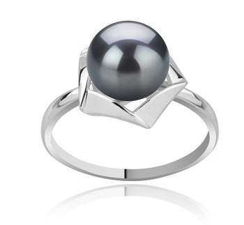 8-9mm AAA Quality Freshwater Cultured Pearl Ring in Anais Black 8-9mm AAA Quality Freshwater Cultured Pearl Ring in Anais Black