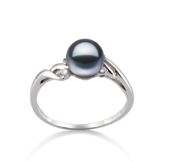 6-7mm AAAA Quality Freshwater Cultured Pearl Ring in Andrea Black 6-7mm AAAA Quality Freshwater Cultured Pearl Ring in Andrea Black