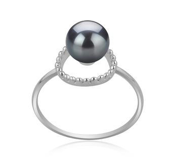 6-7mm AAAA Quality Freshwater Cultured Pearl Ring in Andy Black 6-7mm AAAA Quality Freshwater Cultured Pearl Ring in Andy Black