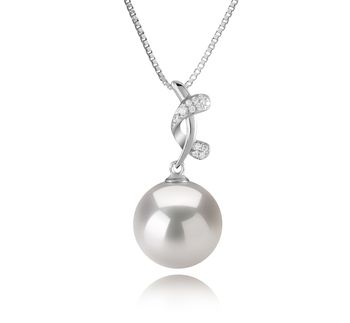 11-12mm AAAA Quality Freshwater - Edison Cultured Pearl Pendant in Angie White