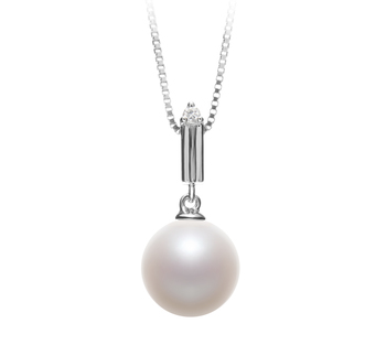 10-11mm AAAA Quality Freshwater Cultured Pearl Pendant in Aoife White