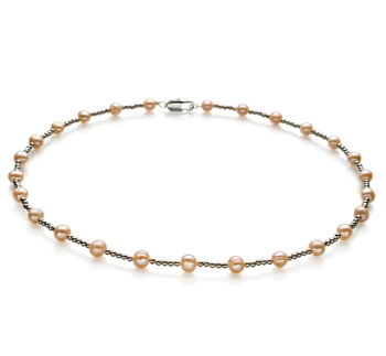 6-7mm A Quality Freshwater Cultured Pearl Necklace in Atina Pink