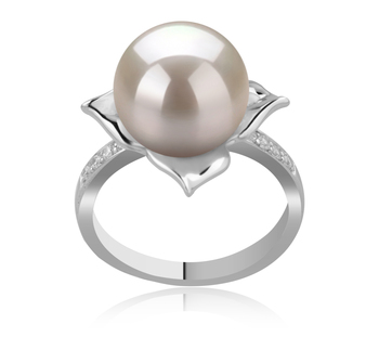 10-11mm AAAA Quality Freshwater Cultured Pearl Ring in Billy White 10-11mm AAAA Quality Freshwater Cultured Pearl Ring in Billy White