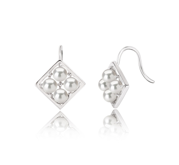 3-4mm AAAA Quality Freshwater Cultured Pearl Earring Pair in Carrie White 3-4mm AAAA Quality Freshwater Cultured Pearl Earring Pair in Carrie White