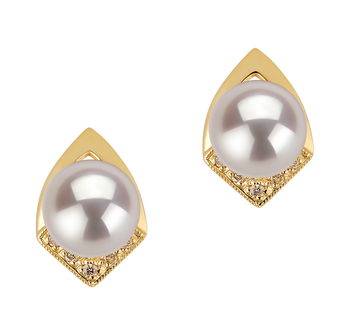 7-8mm AAA Quality Japanese Akoya Cultured Pearl Earring Pair in Catrina White 7-8mm AAA Quality Japanese Akoya Cultured Pearl Earring Pair in Catrina White
