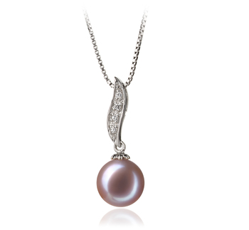 9-10mm AAA Quality Freshwater Cultured Pearl Pendant in Clementina Lavender 9-10mm AAA Quality Freshwater Cultured Pearl Pendant in Clementina Lavender