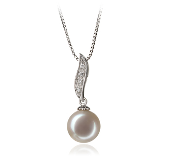 9-10mm AAA Quality Freshwater Cultured Pearl Pendant in Clementina White 9-10mm AAA Quality Freshwater Cultured Pearl Pendant in Clementina White