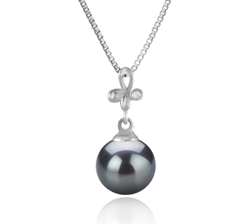 7-8mm AA Quality Japanese Akoya Cultured Pearl Pendant in Coralie Black 7-8mm AA Quality Japanese Akoya Cultured Pearl Pendant in Coralie Black