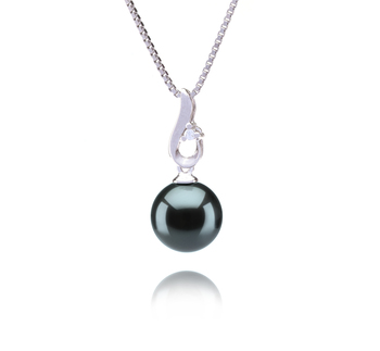 9-10mm AAA Quality Tahitian Cultured Pearl Pendant in Courtney Black 9-10mm AAA Quality Tahitian Cultured Pearl Pendant in Courtney Black